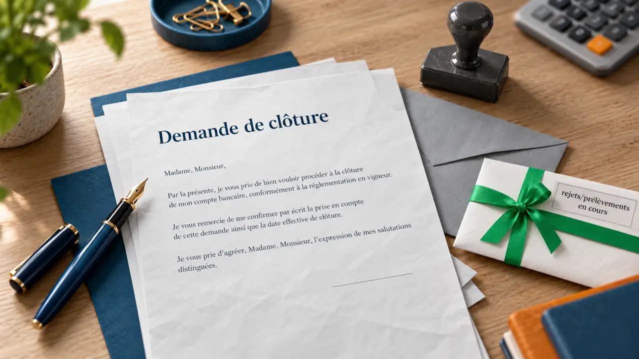 Lettre pour cloturer un compte bancaire, modèle de clôture, solde et chèques